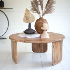 Modern Chic Round Wood Coffee Table