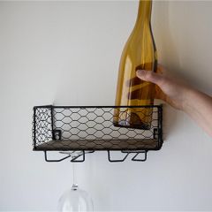 Modern Chic Wall Mount Wine Bottle Shelf