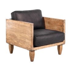 Modern Farmhouse Faux Leather Upholstered Chair
