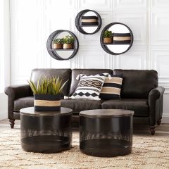 Modern Farmhouse Italian Leather Sofa