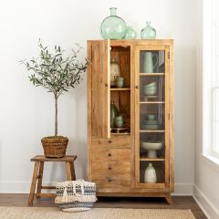 Modern Farmhouse Natural Wood Armoire