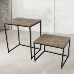 Modern Industrial Nesting Tables Set of 2