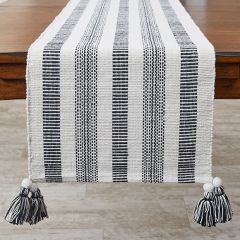 Modern Stripe Table Runner With Tassels