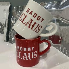 Mommy and Daddy Claus Holiday Mugs