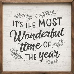 Most Wonderful Time Framed Rustic Wall Sign