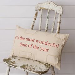 Most Wonderful Time of The Year Fringed Accent Pillow
