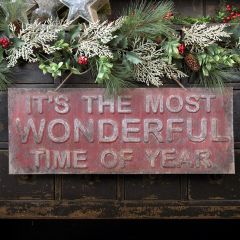 Most Wonderful Time Of Year Aged Metal Sign