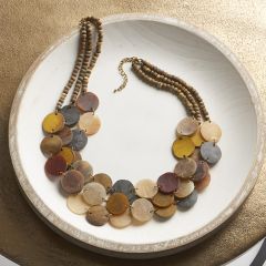 Multicolor Layered Disc Bead Necklace