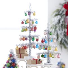 Multicolored Ornament Tinsel Tree