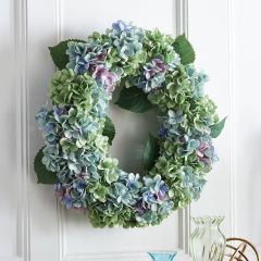 Multicolored Spring Hydrangea Wreath