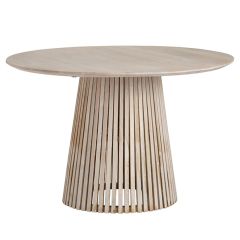 Natural Accents Slatted Wood Base Round Table