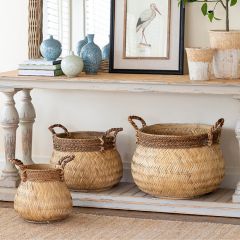 Natural Bamboo Nesting Baskets Set of 3