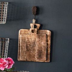 Natural Rustic Wood Decorative Display Boards Set of 2