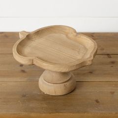 Natural Wood Acorn Pedestal Tray