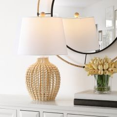 Natural Wood Bead Table Lamp