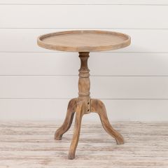 Natural Wood Round Tray Table