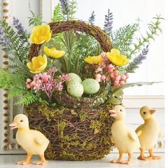 Nested Eggs Spring Floral Basket