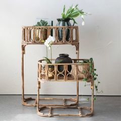 Nesting Rattan Planter Basket Set of 2