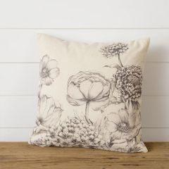 Neutral Floral Accent Pillow