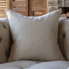 Neutral Linen Throw Pillow