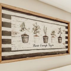 Never Enough Thyme Stripes Wood Wall Art