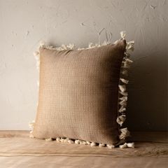 Nice and Neutral Tassel Fringe Accent Pillow