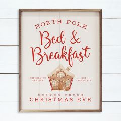 North Pole Bed And Breakfast Gingerbread White Sign