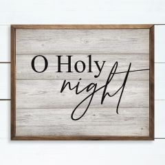 O Holy Night Whitewash Wall Sign