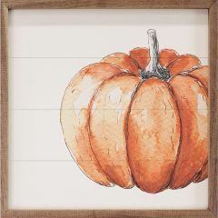 Off Set Orange Pumpkin Framed Wall Art