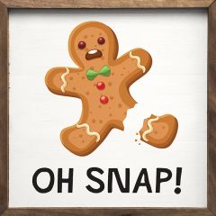 Oh Snap Gingerbread White Framed Sign