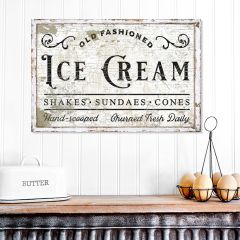 Old Fashioned Ice Cream Canvas Wall Art