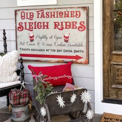 Old Fashioned Sleigh Rides Canvas Wall Sign