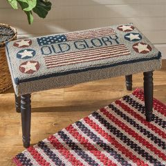 Old Glory Covered Wood Bench
