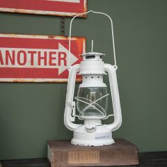 Old World Camping Lantern White