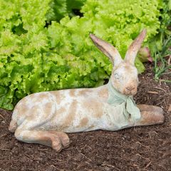 Ornamental Cottage Bunny Statue, Laying