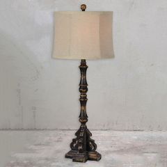 Ornate Base Farmhouse Buffet Lamp