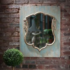 Ornate Shield Wooden Wall Mirror
