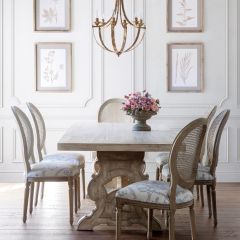 Ornate Trestle Long Rectangle Dining Table