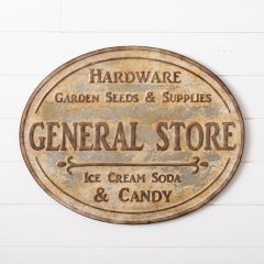 Oval Metal General Store Sign