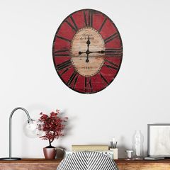 Oversized Distressed Wood Wall Clock