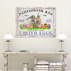 P Cottontail and Company Canvas Wall Sign