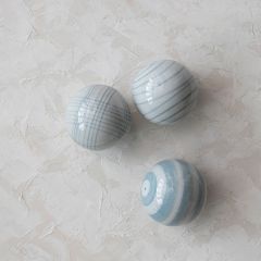 Painted Blues Stoneware Orbs