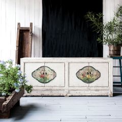 Painted Floral Storage Cabinet