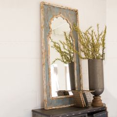 Painted Moroccan Wooden Mirror