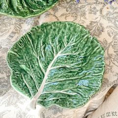 Painted Stoneware Cabbage Leaf Collection Salad Plate Set of 4