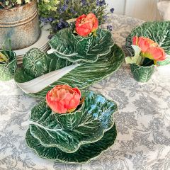 Painted Stoneware Cabbage Leaf Collection
