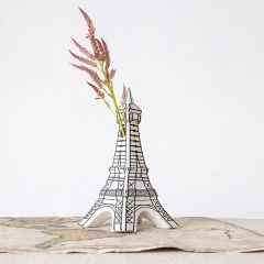 Painted Stoneware Eiffel Tower Vase