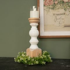 Painted Wood Pillar Candle Stand