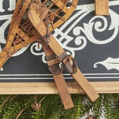 Pair of Decorative Wooden Winter Skis
