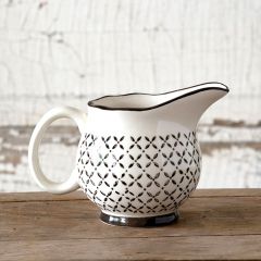 Patterned Ceramic Container Creamer